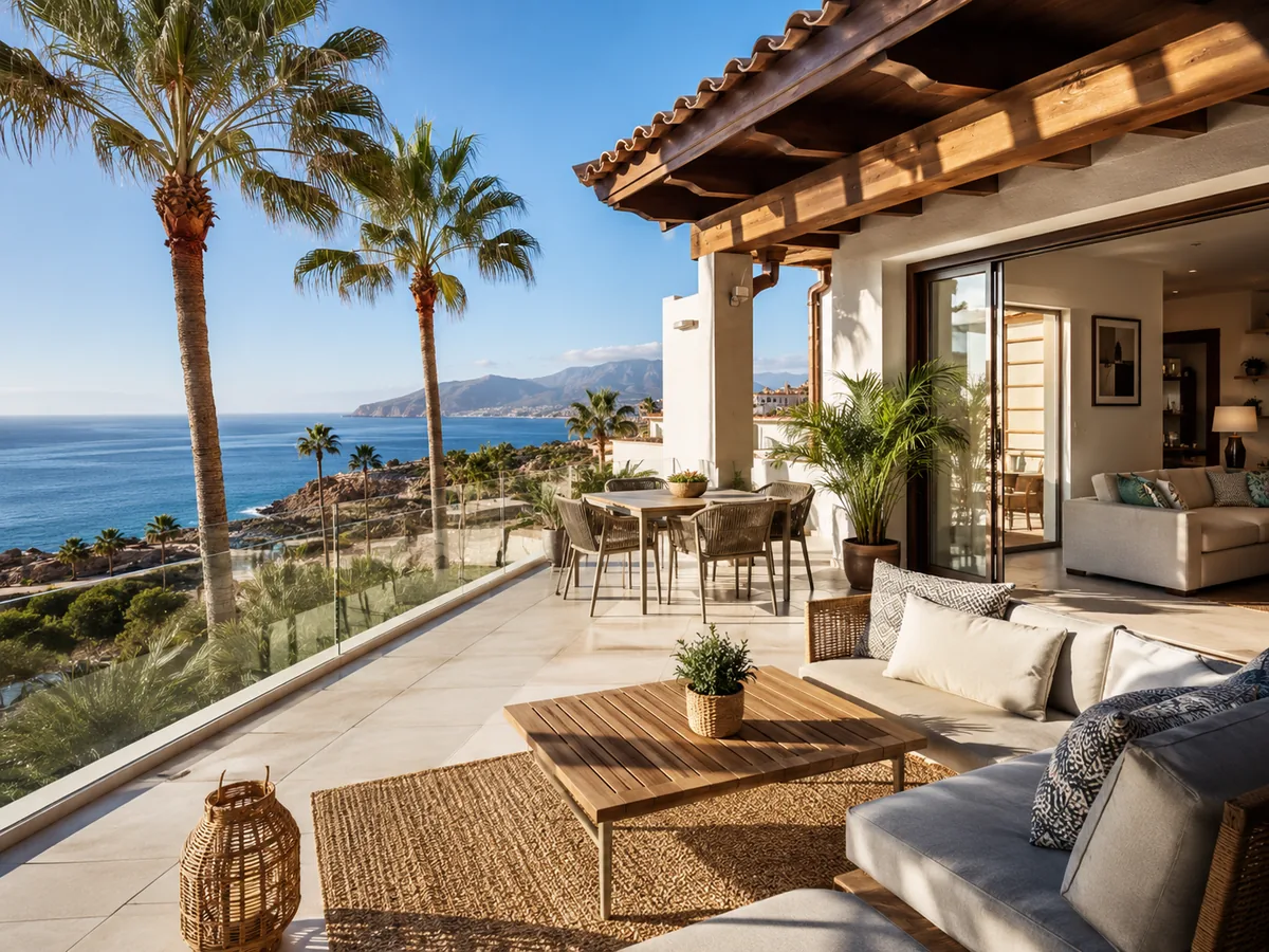 Terras met zeezicht op Tenerife