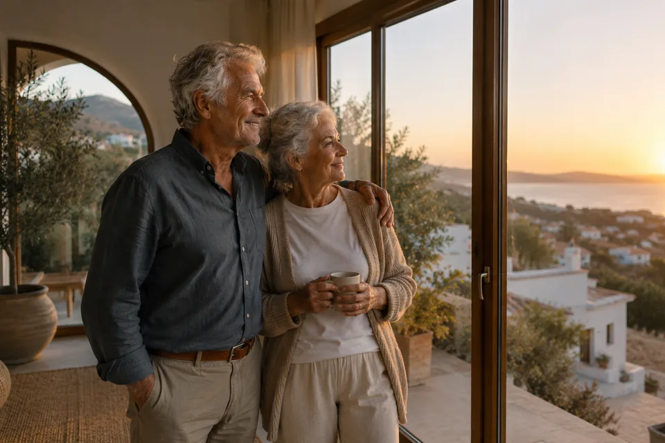 Gepensioneerd koppel kijkt uit over Tenerife vanuit hun woning