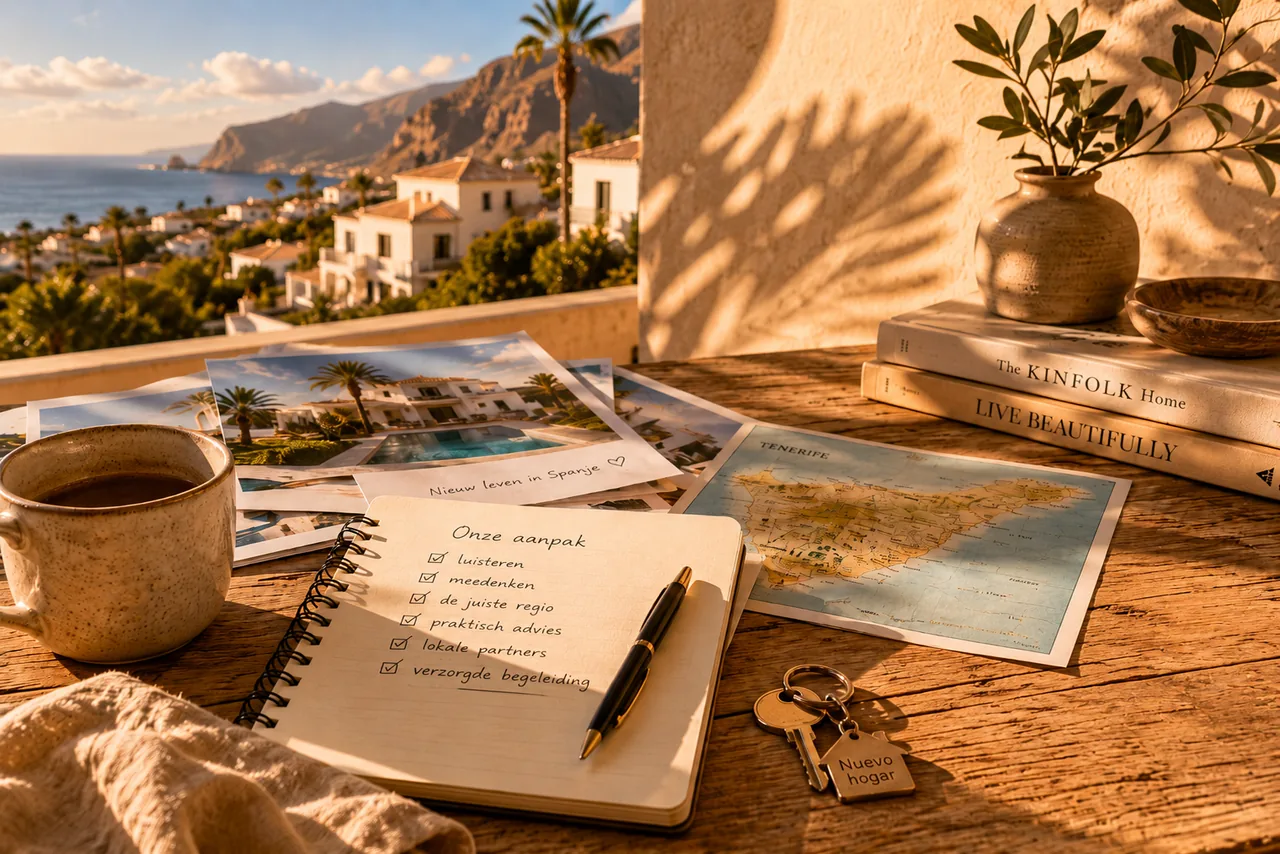 Notitieboek met onze aanpak voor wonen op Tenerife